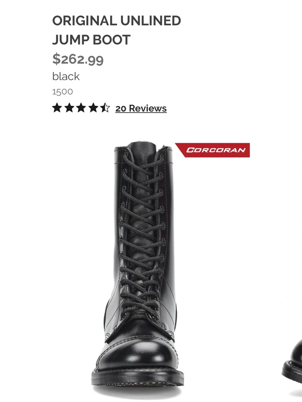 CORCORAN ORIGINAL UNLINED JUMP BOOT